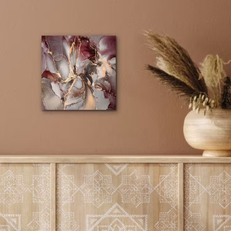 Aluminium schilderij - Goud - Marmer - Paars — 5