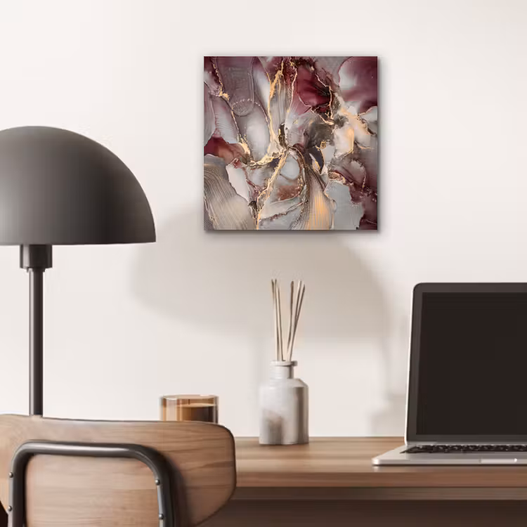 Aluminium schilderij - Goud - Marmer - Paars — 6