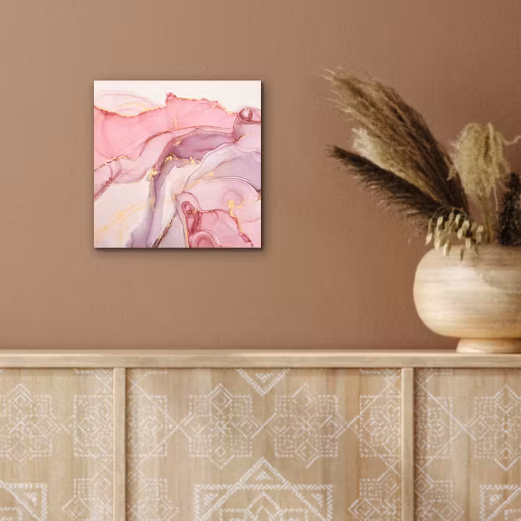 Aluminium schilderij - Goud - Marmer - Roze — 5