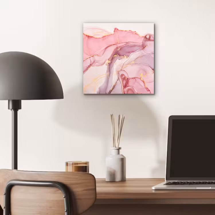 Aluminium schilderij - Goud - Marmer - Roze — 6