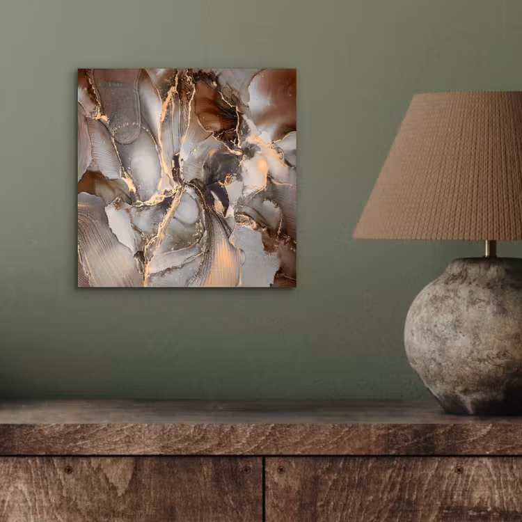 Aluminium schilderij - Grijs - Goud - Marmer - Marmerlook — 3