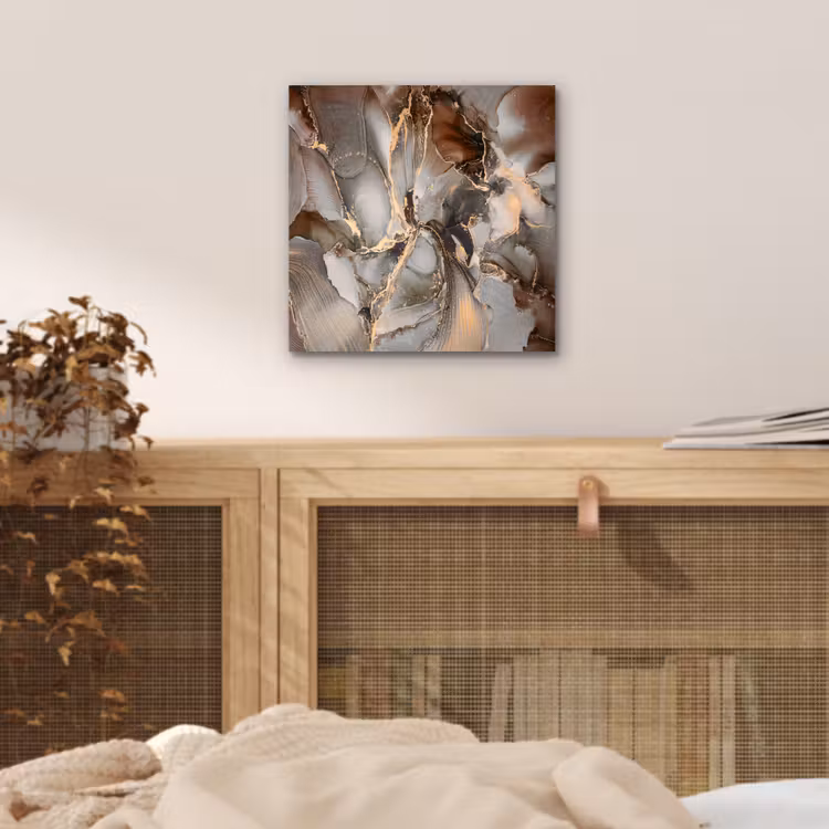 Aluminium schilderij - Grijs - Goud - Marmer - Marmerlook — 4