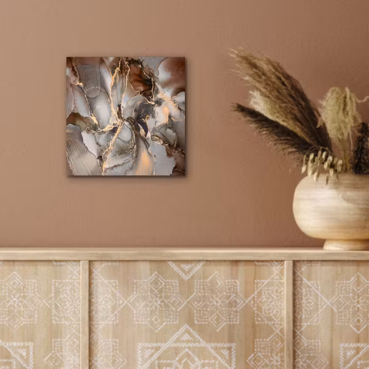 Aluminium schilderij - Grijs - Goud - Marmer - Marmerlook — 5