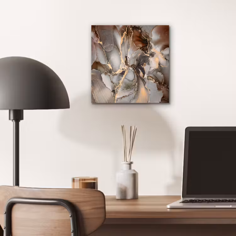 Aluminium schilderij - Grijs - Goud - Marmer - Marmerlook — 6