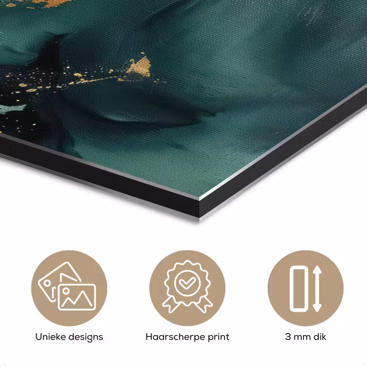 Aluminium schilderij - Groen - Modern - Marmer - Abstract — 7