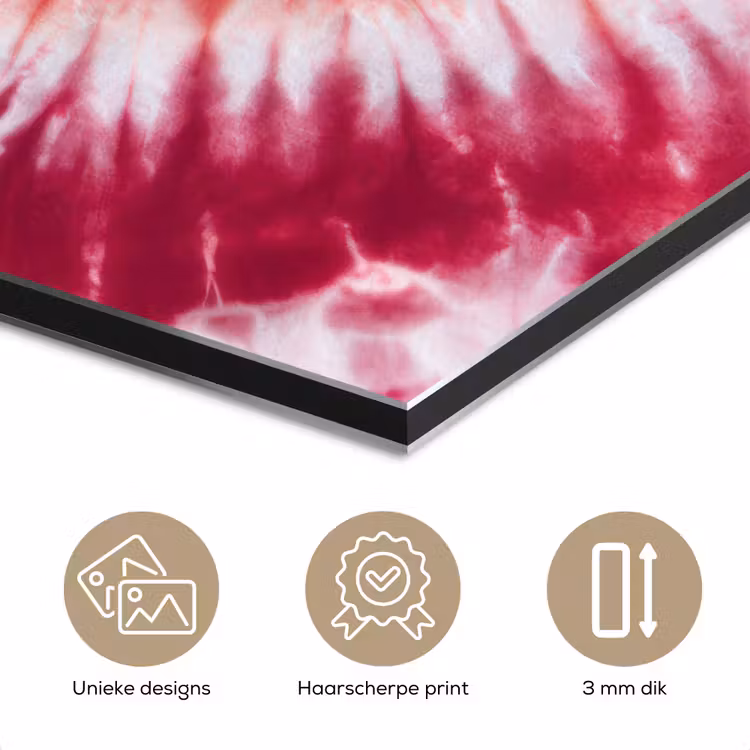 Aluminium schilderij - Hartvorm - Roze - Tie dye — 7