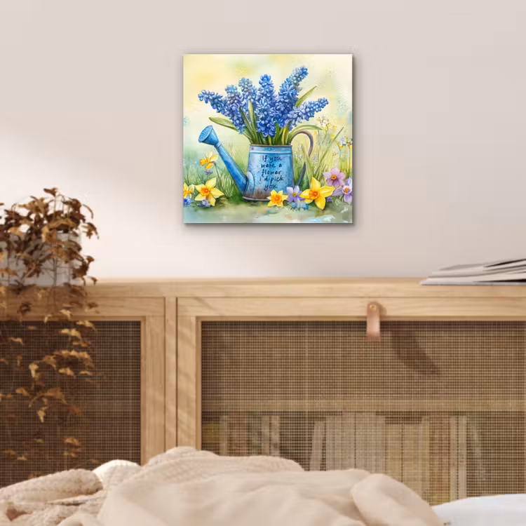 Aluminium schilderij - Lavendelbloemen - Quote - Gieter — 4