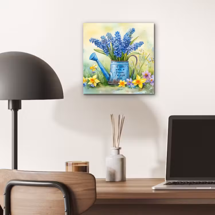 Aluminium schilderij - Lavendelbloemen - Quote - Gieter — 6