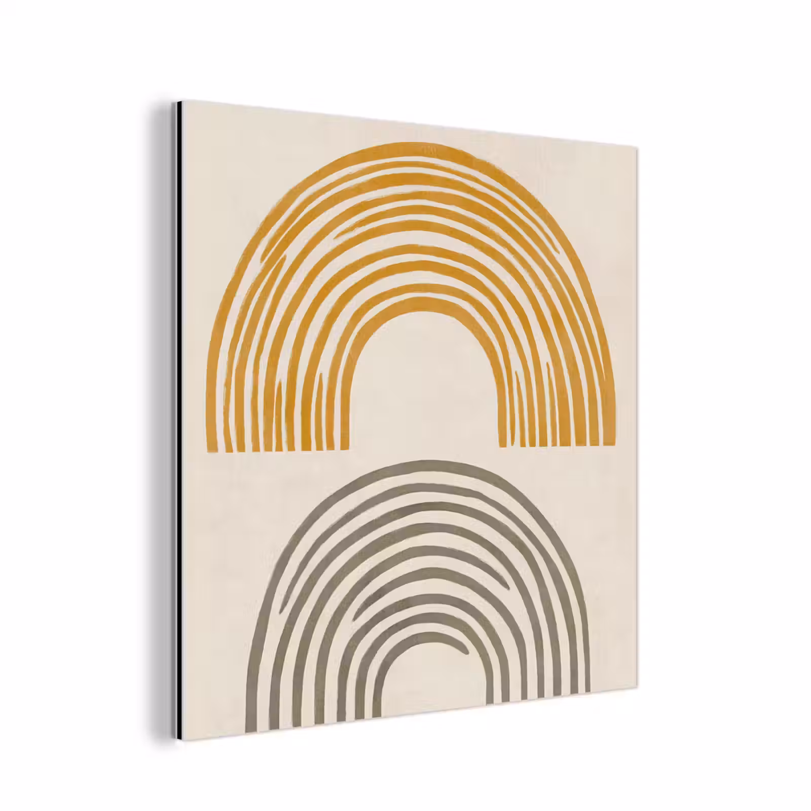 Aluminium schilderij - Bogen - Lijnen - Oranje - Minimalistisch — 1