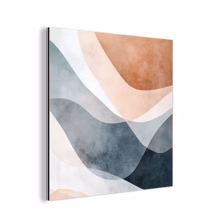 Aluminium schilderij - Abstract - Golven - Blauw — 1