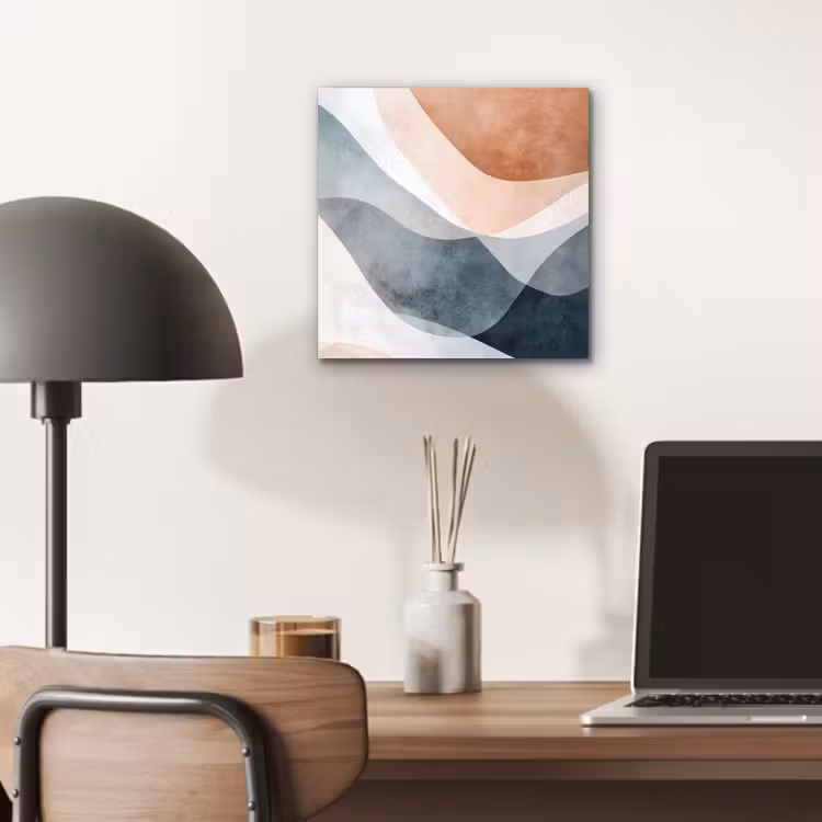 Aluminium schilderij - Abstract - Golven - Blauw — 6