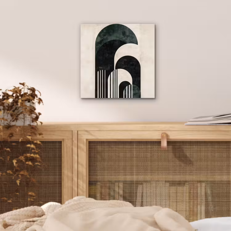 Aluminium schilderij - Bogen - Donkergroen - Lijnen — 4