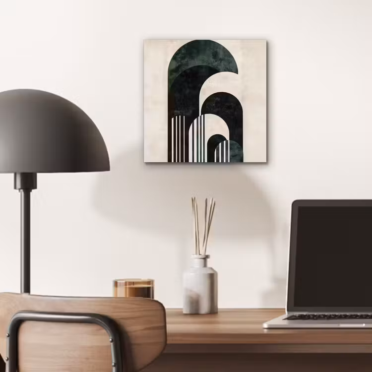 Aluminium schilderij - Bogen - Donkergroen - Lijnen — 6