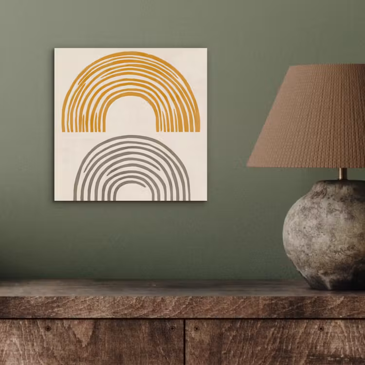 Aluminium schilderij - Bogen - Lijnen - Oranje - Minimalistisch — 3