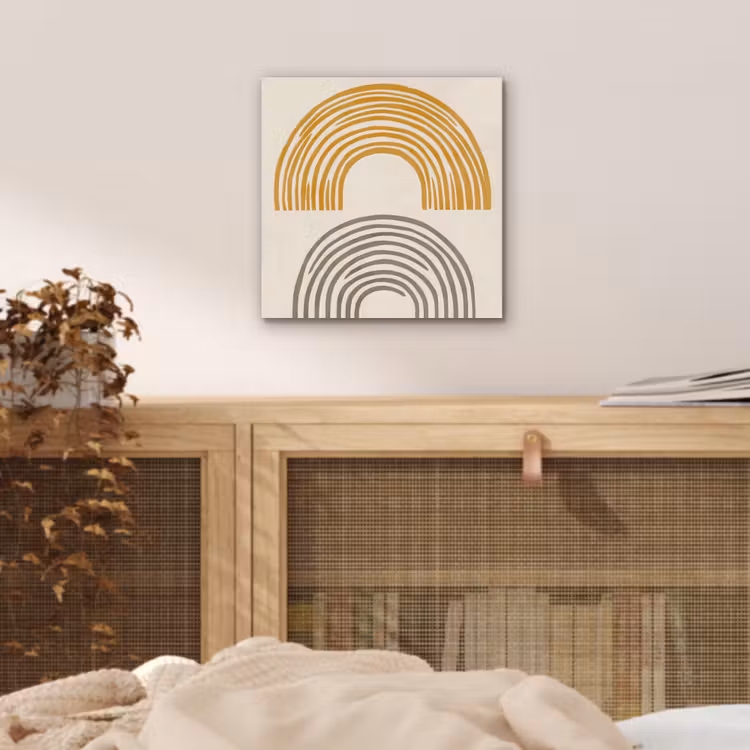 Aluminium schilderij - Bogen - Lijnen - Oranje - Minimalistisch — 4
