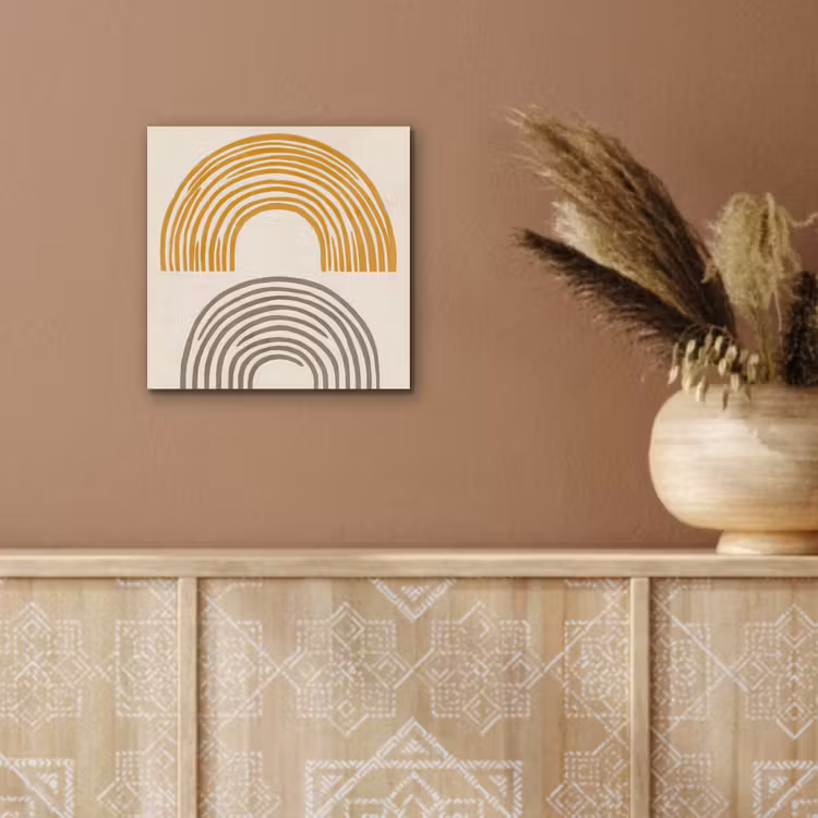 Aluminium schilderij - Bogen - Lijnen - Oranje - Minimalistisch — 5