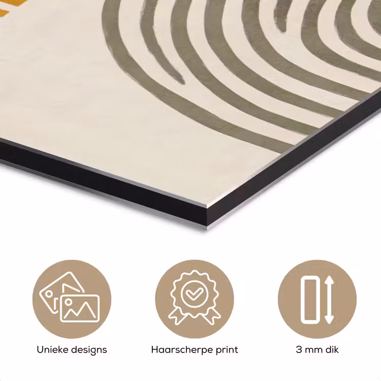 Aluminium schilderij - Bogen - Lijnen - Oranje - Minimalistisch — 7
