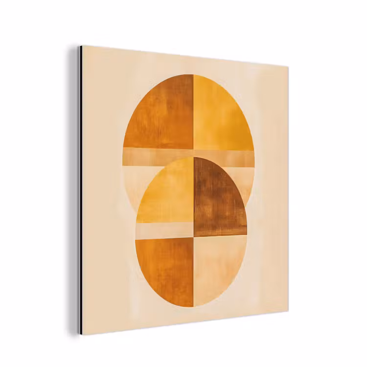 Aluminium schilderij - Cirkels - Geel - Minimalistisch — 1