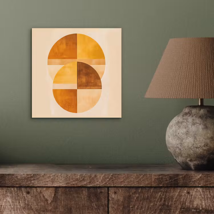 Aluminium schilderij - Cirkels - Geel - Minimalistisch — 3