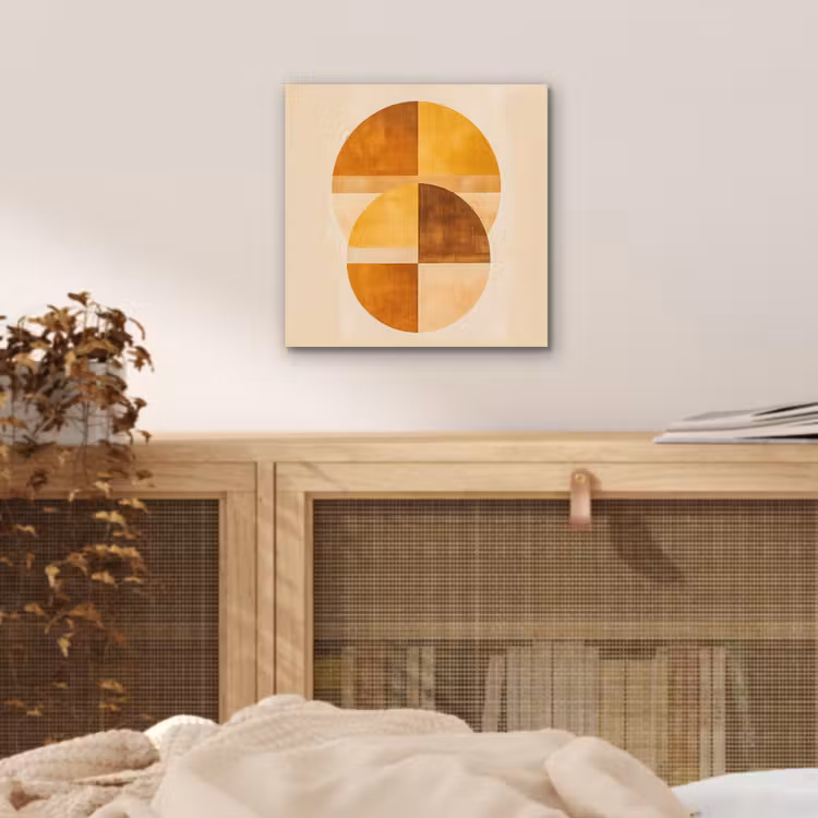 Aluminium schilderij - Cirkels - Geel - Minimalistisch — 4