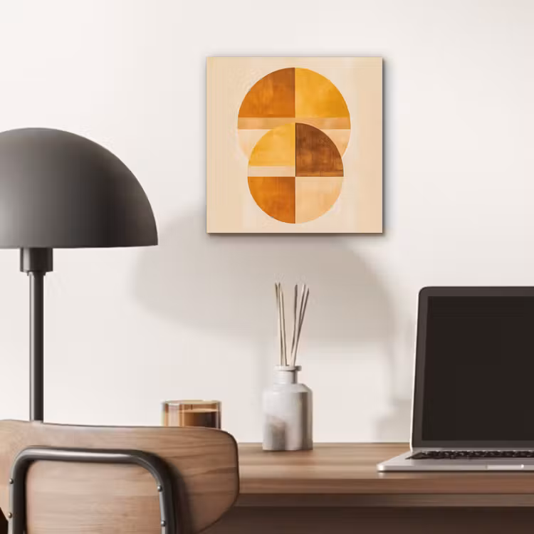 Aluminium schilderij - Cirkels - Geel - Minimalistisch — 6