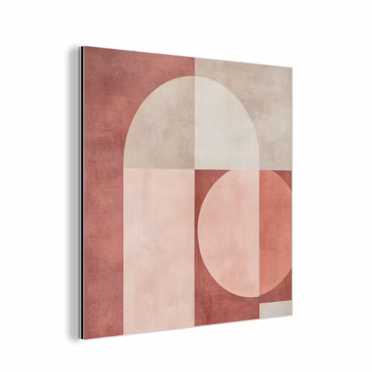 Aluminium schilderij - Figuren - Abstract - Roze — 1