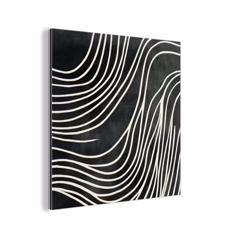 Aluminium schilderij - Lijnen - Patroon - Abstract - Wit — 1