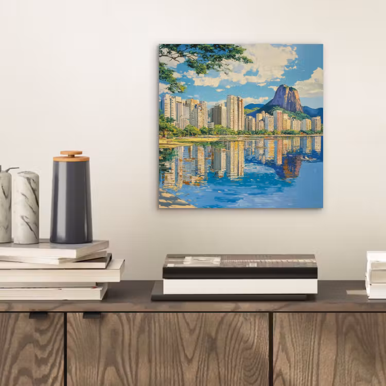 Aluminium schilderij - Berg - Skyline - Strand - Water — 2