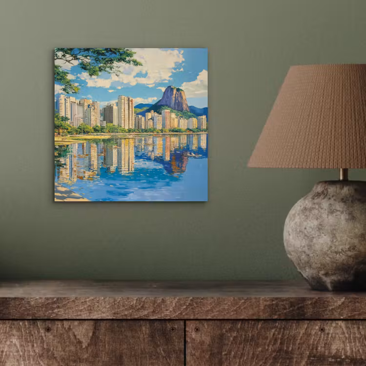 Aluminium schilderij - Berg - Skyline - Strand - Water — 3