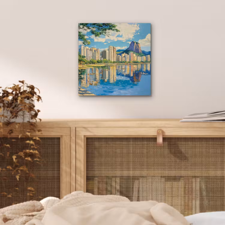 Aluminium schilderij - Berg - Skyline - Strand - Water — 4