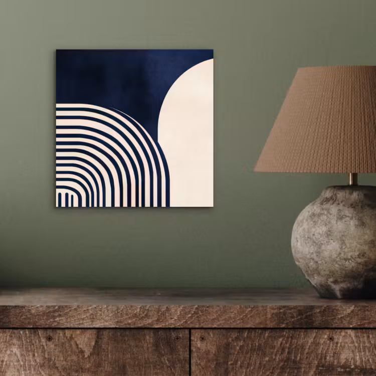 Aluminium schilderij - Donkerblauw - Abstract - Lijnen — 3