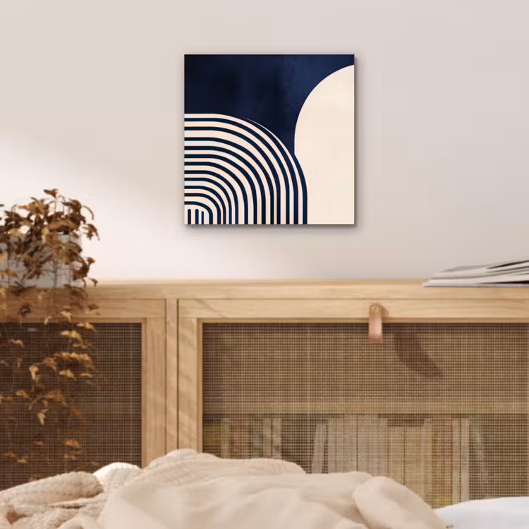Aluminium schilderij - Donkerblauw - Abstract - Lijnen — 4