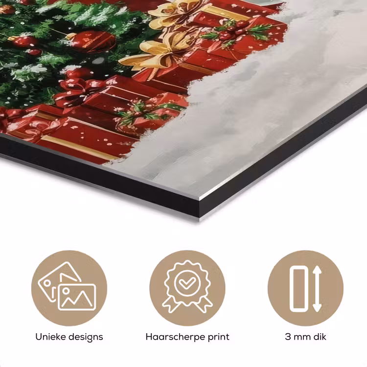 Aluminium schilderij - Feestvreugde - Winterbos - Kleurrijk — 7