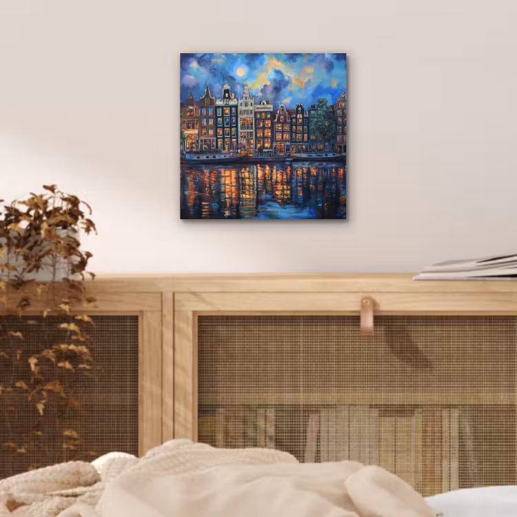 Aluminium schilderij - Grachten Amsterdam - Huizen - Stad - Kleurrijk — 4