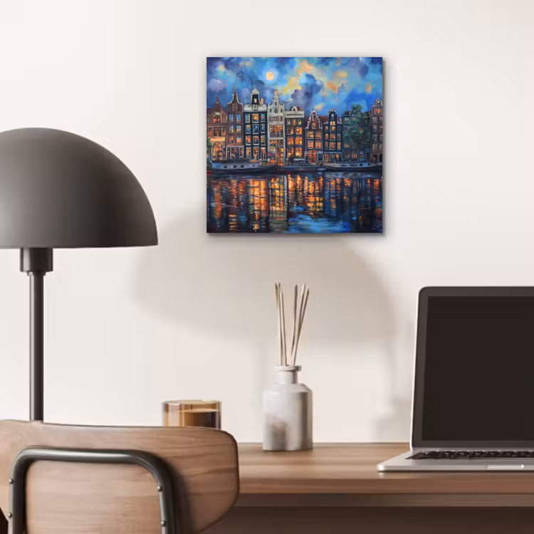 Aluminium schilderij - Grachten Amsterdam - Huizen - Stad - Kleurrijk — 6