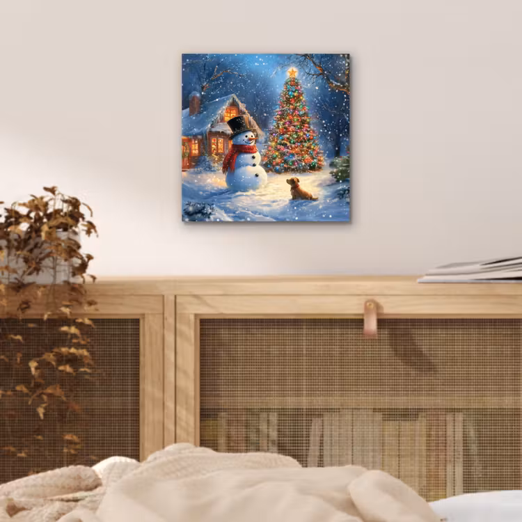 Aluminium schilderij - Kerstwonder - Winteravond - Kleurrijk — 4