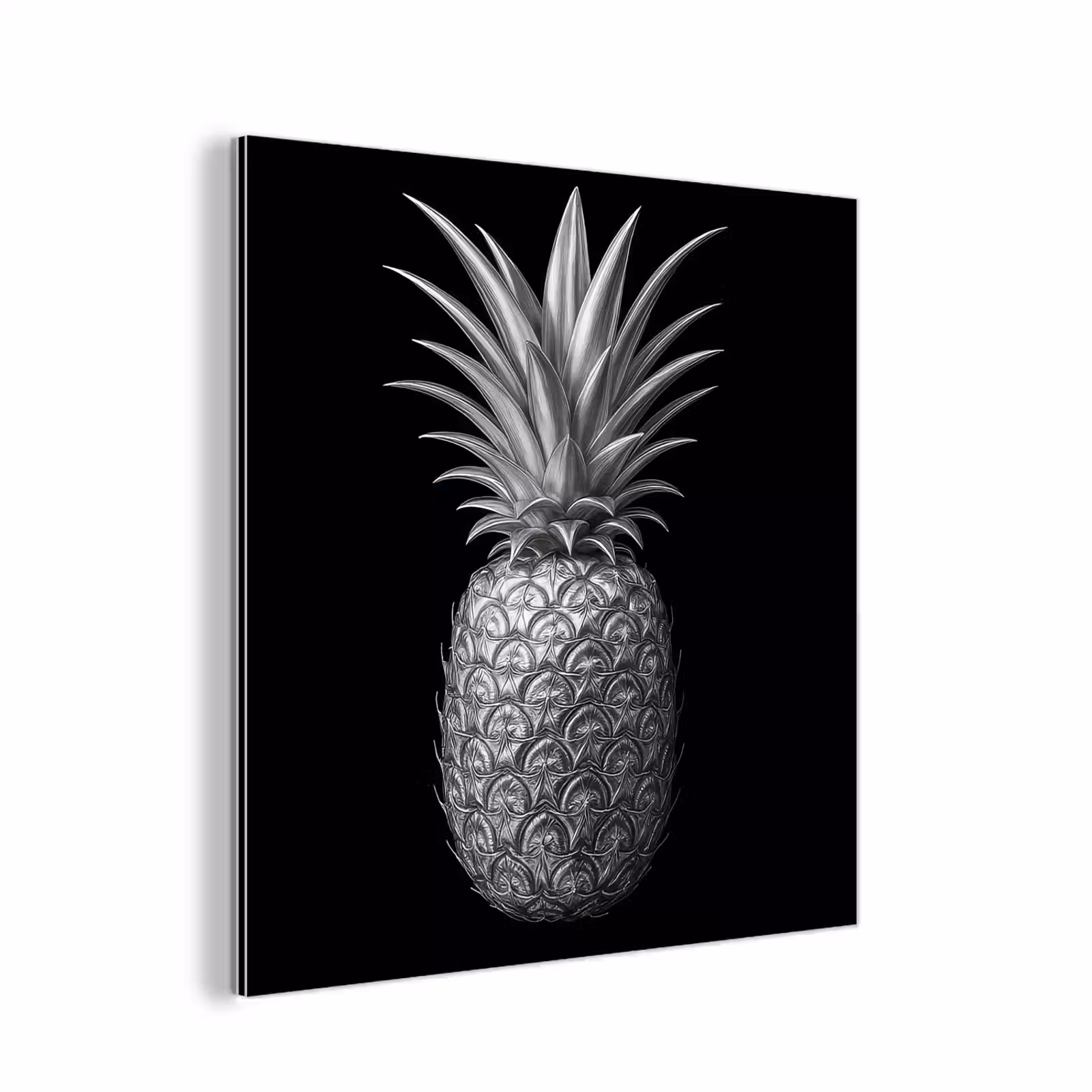 Aluminium schilderij - Ananas - Gedetailleerd - Bladeren — 1