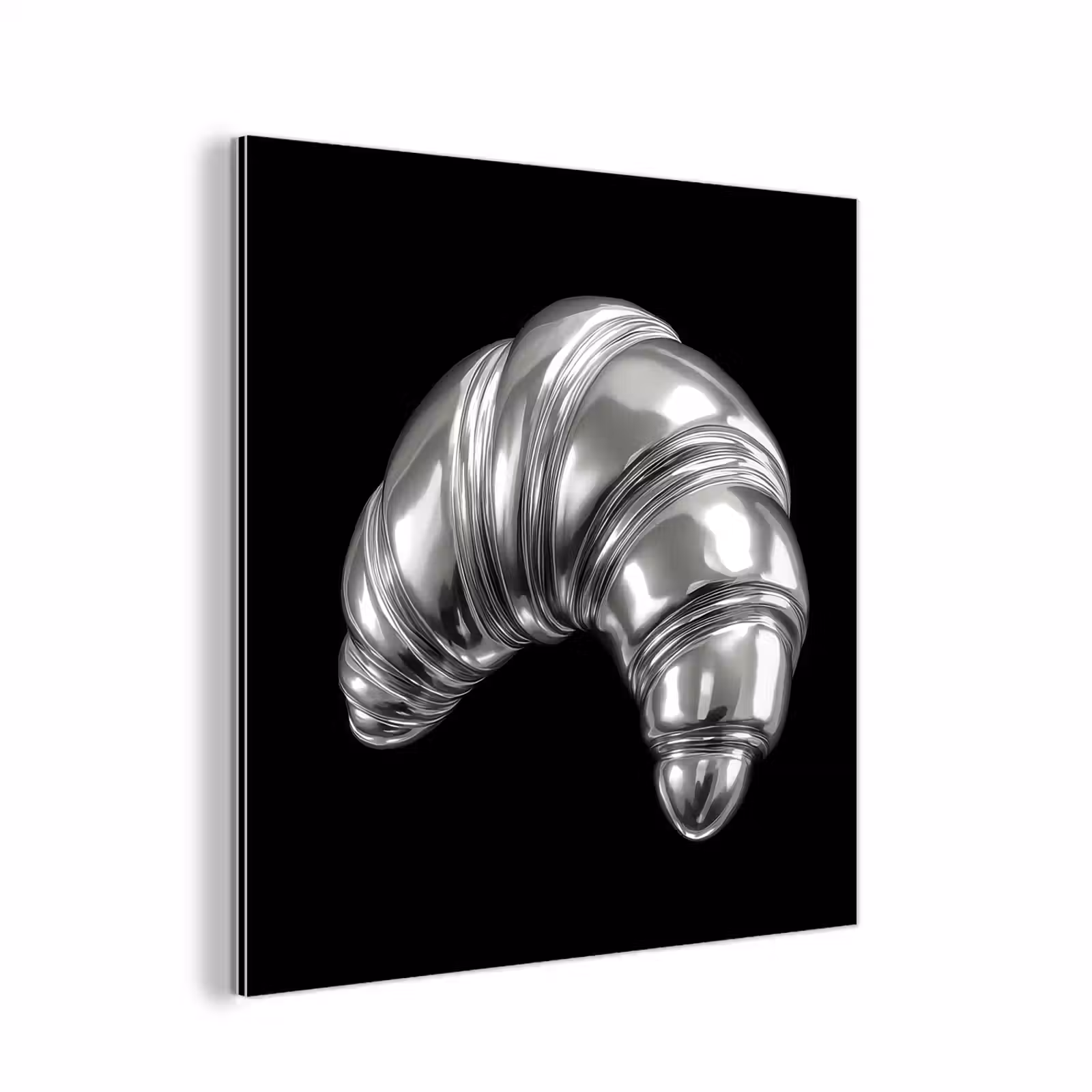 Aluminium schilderij - Croissant - Metaal - Zilver — 1