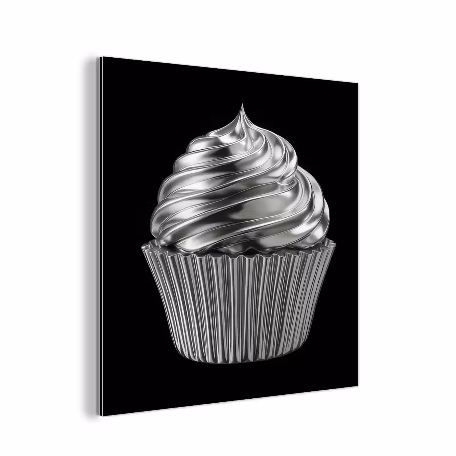 Aluminium schilderij - Cupcake - Luxueus - Zilver — 1