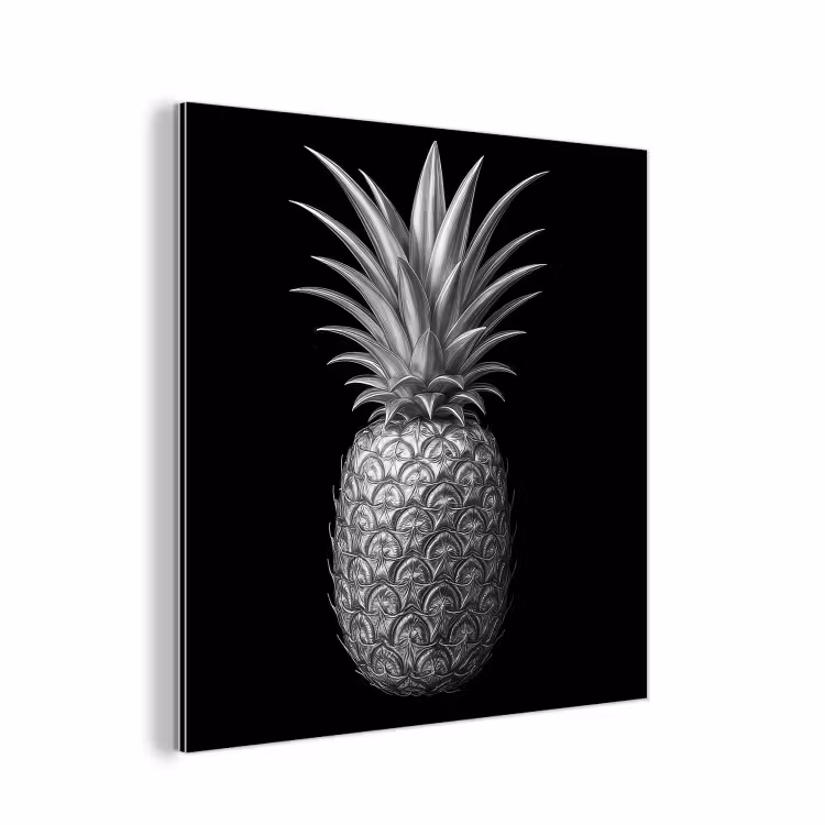 Aluminium schilderij - Ananas - Gedetailleerd - Bladeren — 1