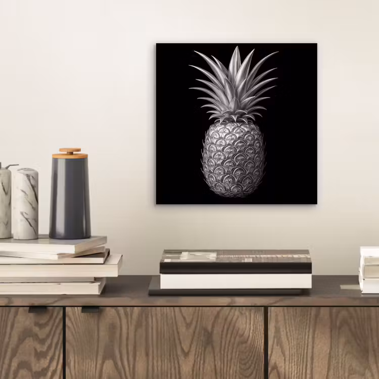Aluminium schilderij - Ananas - Gedetailleerd - Bladeren — 2