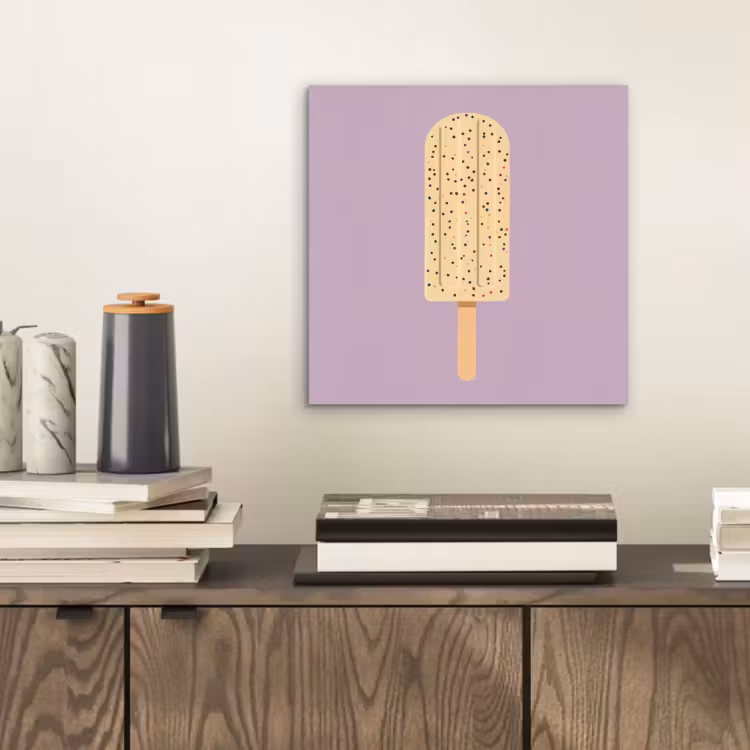 Aluminium schilderij - Beige - Ijsje - Spikkels — 2