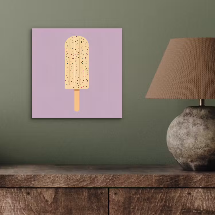 Aluminium schilderij - Beige - Ijsje - Spikkels — 3
