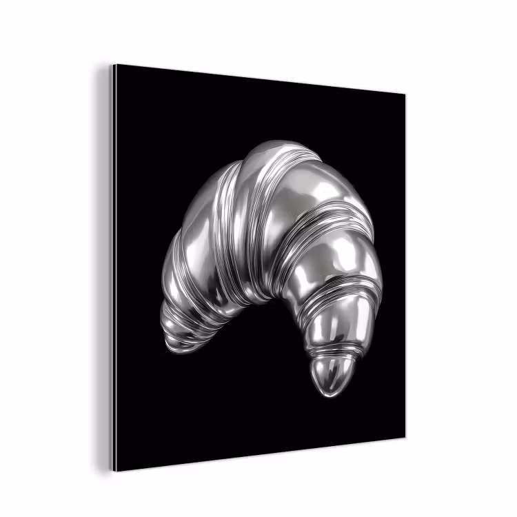 Aluminium schilderij - Croissant - Metaal - Zilver — 1