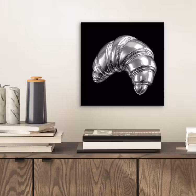 Aluminium schilderij - Croissant - Metaal - Zilver — 2