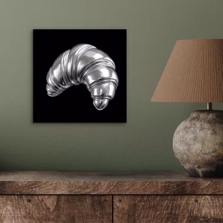 Aluminium schilderij - Croissant - Metaal - Zilver — 3