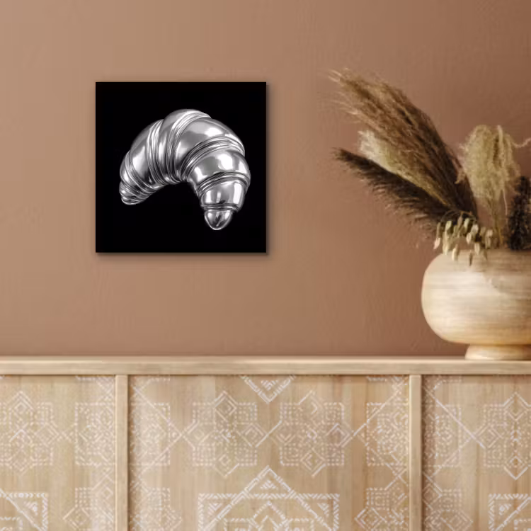 Aluminium schilderij - Croissant - Metaal - Zilver — 5