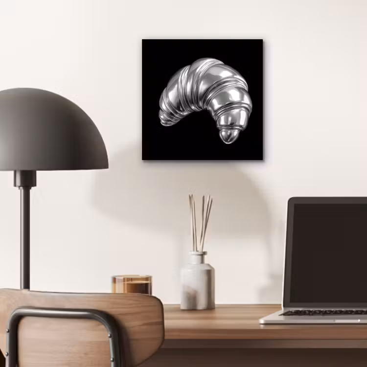 Aluminium schilderij - Croissant - Metaal - Zilver — 6