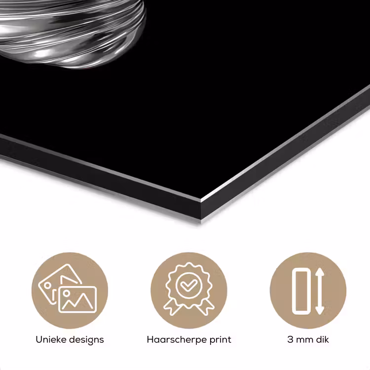 Aluminium schilderij - Croissant - Metaal - Zilver — 7