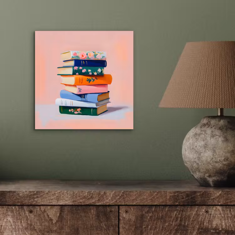 Aluminium schilderij - Boeken - Stapel - Kleurrijk — 3